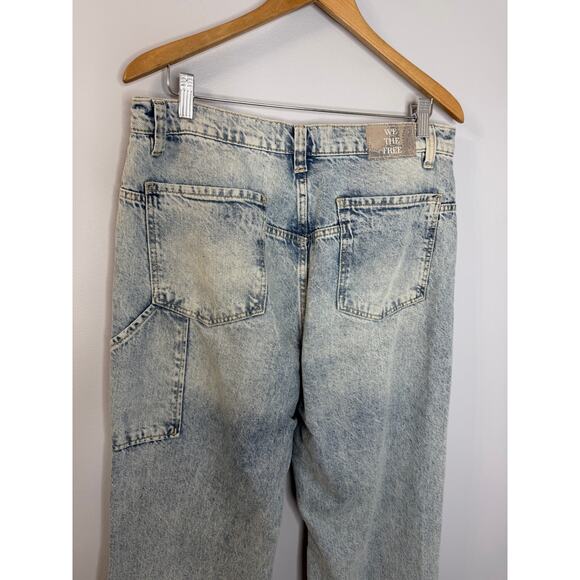 Free People We The Free Tinsley Baggy High-Rise Wide Leg Jeans Bright Eyes Sz 31 - Picture 8 of 16